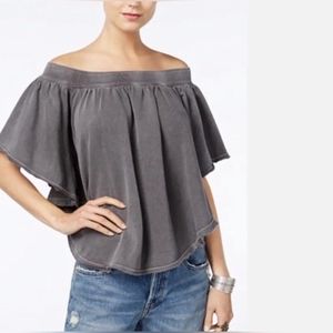 Free people off the shoulder sweater kiss me sweatshirt top